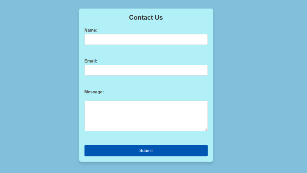 Contact Form Preview